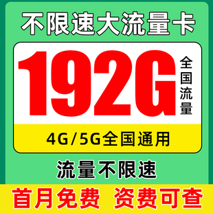 广电流量卡纯流量上网卡流量4G5G手机卡电话卡全国通用大王卡