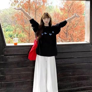 韩国外贸新款 两件套 子卫衣套装 仿棉华棉复休闲裤