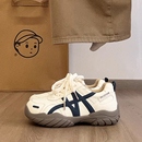 新款 百搭休闲运动鞋 女款 软底老爹鞋 子 2025秋季 复古厚底阿甘德训鞋