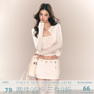 女春季 MMMOUND 上衣吊带短裙三件套套装 新款 设计感长袖