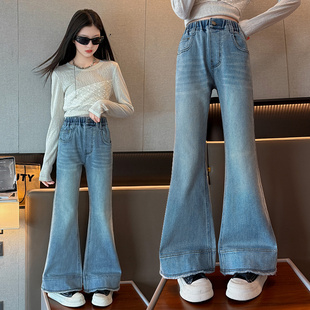 洋气休闲裤 儿童长裤 春秋款 14岁初中生喇叭裤 女大童韩版 女童牛仔裤
