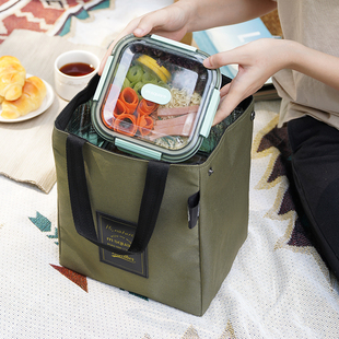 MSQUARE便当袋防水保温袋铝箔日式 饭盒袋手提包上班族饭盒包男