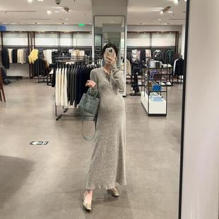 海德妈咪孕妇装 连衣裙 优雅高级感针织毛衣裙慵懒风中长款 秋冬法式