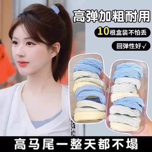 海盐蓝发绳女学生高弹力耐用新款 小女童孩发圈扎头发不伤发皮筋