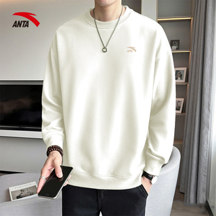 安踏卫衣男2025秋季 上衣 圆领无帽官方旗舰宽松休闲百搭长袖 新款