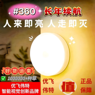 全新升级大容量智能人体感应LED灯USB太阳能充电磁吸小夜灯感应灯