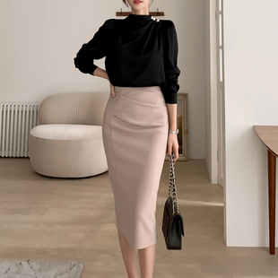 紧身西装 职业包臀裙女半身裙2021新款 夏季 中长款 裙子ol高腰一步裙