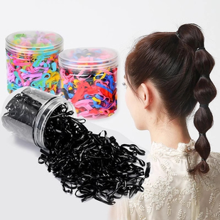 一次性发圈高弹力耐用发绳头绳女扎头发橡皮筋黑色小皮筋发圈头饰