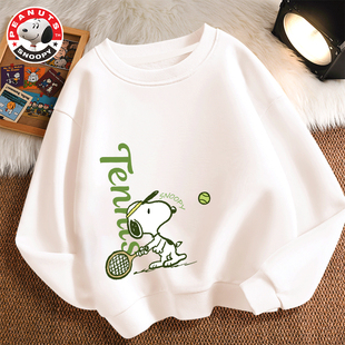 史努比男童圆领卫衣春秋款 宽松纯棉帅气儿童上衣男孩 秋装 2025新款