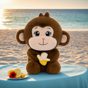新款 小猴子毛绒玩具床上睡觉可爱香蕉猴公仔儿童娃娃安抚玩偶抱枕