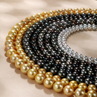 老兵珠宝正品 珍珠项链锁骨链金珠吊坠黑珠女神链专拍