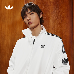 复古风梭织运动立领夹克外套男女秋季 情侣款 adidas阿迪达斯三叶草