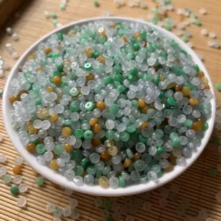 链接 九鱼福天然缅甸翡翠散珠三彩算盘珠DIY手链项链付款 私拍无效