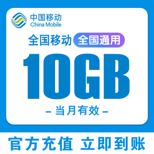 全国通用移动流量包10GB当月有效叠加包3G4G5G手机流量加油包充值