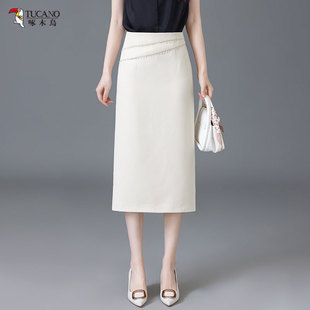 a字高腰显瘦一步西装 啄木鸟开叉职业包臀裙女薄款 夏季 新款 半身裙