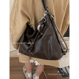 潮时尚 美拉德复古双肩包包女秋冬2025新款 托特包休闲大容量背包