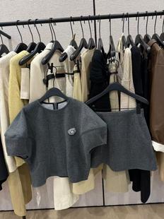 时尚 2025年秋季 韩版 百搭显瘦气质百搭纯色圆领卫衣套装 新款 两件套