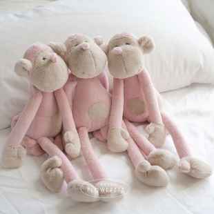 正版 原创皮粉小猴子毛绒玩具可爱陪伴玩偶陪睡公仔布娃娃治愈礼物