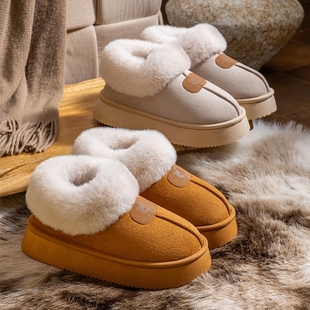 2025新款 包跟棉拖鞋 冬季 室内居家加绒保暖厚底防滑棉鞋 女款 男外穿