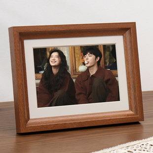 实木相框摆台洗照片做成相册高级感6寸7寸8加打印diy定制挂墙空框