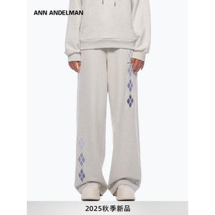 搭配卫衣套装 ANN ANDELMAN2025秋冬新款 菱形格卫裤 两件套休闲运动