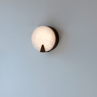 2025年新品 北欧卧室床头灯壁灯圆形云石灯楼梯间灯入户过道壁灯