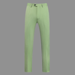 裤 子 男潮流英伦修身 春季 免烫西装 男士 绿色弹力休闲裤 商务薄款